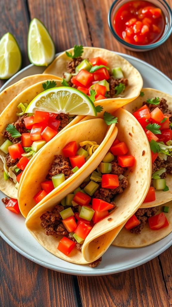 Spicy Beef Tacos with Fresh Salsa